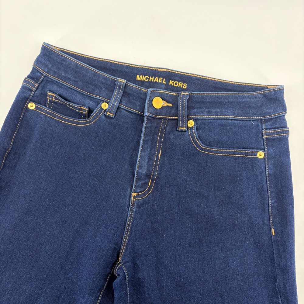Michael Kors Dillon Relaxed Jeans Size 2 Dark Wash Stretch‎ Denim Blue